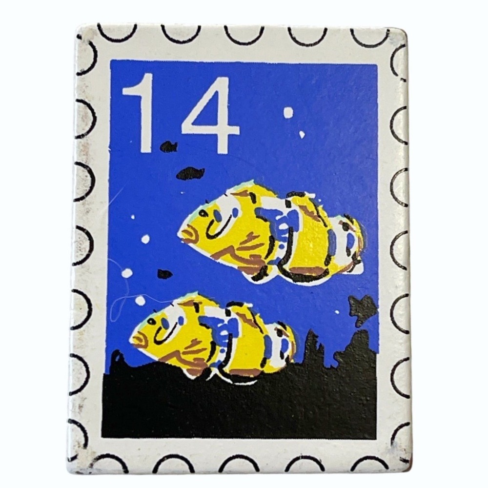 Melissa & Doug Post Office Wood Mailbox Replacement‎ Mail Stamp Fish